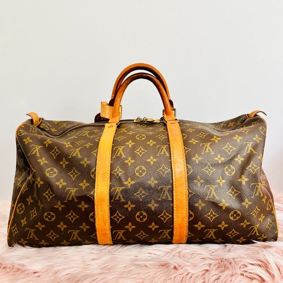 AUTHENTIC LOUIS VUITTON KEEPALL 50 MONOGRAM WITH DUST BAG LUGGAGE SET VI881 - Picture 3 of 16